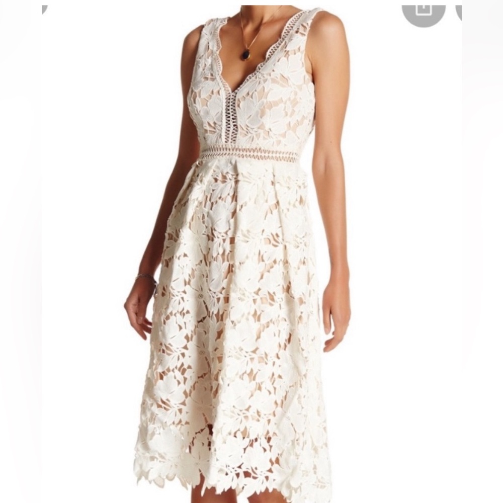 New nwt Romeo & Juliet Couture Canvas Lace Overlay Dress XS - Picture 1 of 12